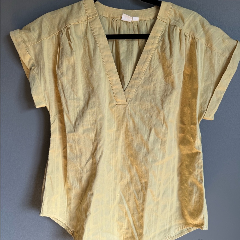 Gap Yellow V-Neck Women's Top SZ S